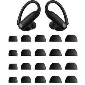 ALXCD Ear Tips Compatible with Powerbeats Pro 2 Headphone, XS/S/M/L/XL 5 Sizes 10 Pairs Soft Silicone Earbuds Tips, Fit for Powerbeats Pro2 PB Pro 2 10 Pairs Jet Black