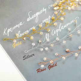 Catery Flower Bride Wedding Headband Gold Crystal Pearl Hair Vine Braid Headpiece Bridal Hair Accessories for Women