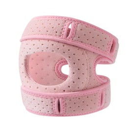 LUMOOM Adjustable Knee Protectors & Patella Knee Brace, Patella Tendon Bandage for Men Women, Stabilising Knee Brace for Athletes, Shock Absorption Strap for Skipping Rope (Pink)