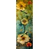 Original Bookmark green and ivory dragonflies over garden flowers gift
