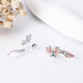 DAYLINLOVE Axolotl Earrings 925 Sterling Silver Axolotl Stud Earrings Cute Salamander Earrings Animal Jewelry Gifts For Women Axolotl Lovers