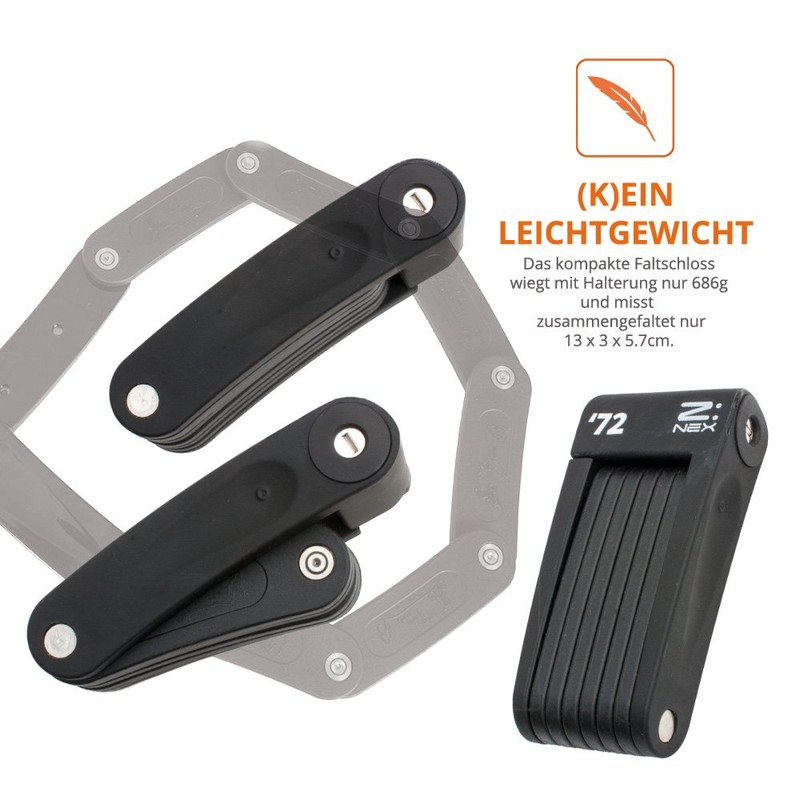 Z:NEX Very light (686g) and compact folding lock with high