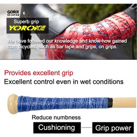 GORIX Bat Grip Tape Baseball Grip Anti-Slip Bat Tape Anti-Vibration Shock Absorption (GX-Base)