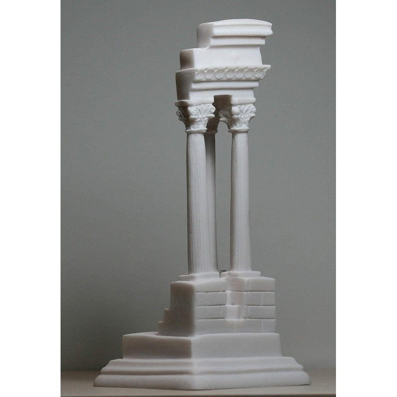 Ruins Columns Corinthian Ancient Greece Cast Marble Statue Sculpture