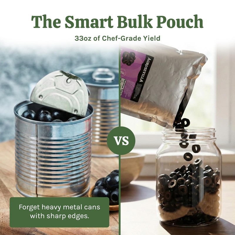 Agrosevilla Sliced Black Olives, Spanish Ripe Black Olives Pre Sliced,