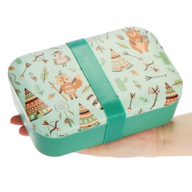 com-four® Lunch Box for Children - Lunch Box with Elastic Closure - Storage Container with Indian Motif for School and Leisure