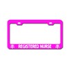 General Tag Registered Nurse Pink License Plate Frame Auto Cover