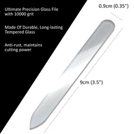 3-Set Glass File 10000 grit with Storage Case, Swarf Removal Brush, Adhesive Cleaning Mat, Polishing File | Polishing Grinding Washable Tools for Plastic Model Parts Clear