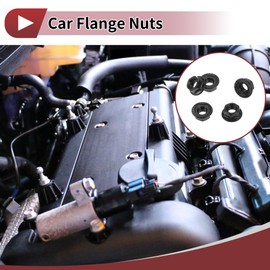 HEROFFIX 5pcs M4*0.7 Car Flange Nuts 304 Stainless Steel Knurled Hex Lock Flange Nuts Non-Slip Locking Flange Black for Car Motorcycle