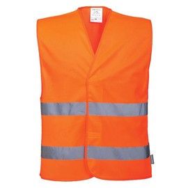 Portwest Two Reflective Stripes Hi-Vis Vest Size S/M Orange C474ORRS/M