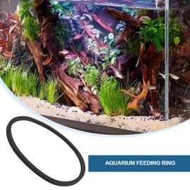 Create idea 10Pcs Aquarium Plant Rings EVA Round Fish Feeding Rings Fish Tank Plant Ring 20cm/17cm/14cm/11cm/8cm Round Aquarium Feeding Ring, Black