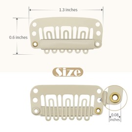 Dreamlover Clips de extensión de cabello, clips de peluca para asegurar la peluca, 6 dientes, 30 Piezas, blanco roto