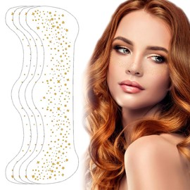 AEIOPRS 4 Pcs Golden Stars and Dots Temporary Tattoos Waterproof Glitter Face Freckles Tattoo Festival Freckles