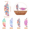 FASHEWELRY 16Pcs Stainless Steel Rainbow Feather Charms Filigree Wings Earring