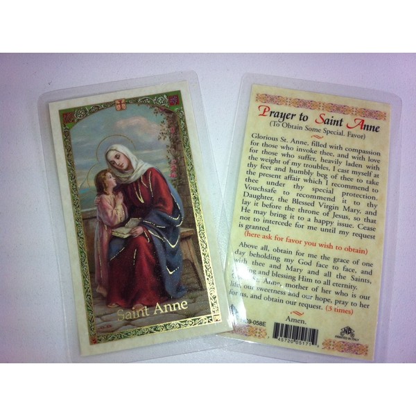 kellkin Holy Prayer Cards for Saint Anne in English.