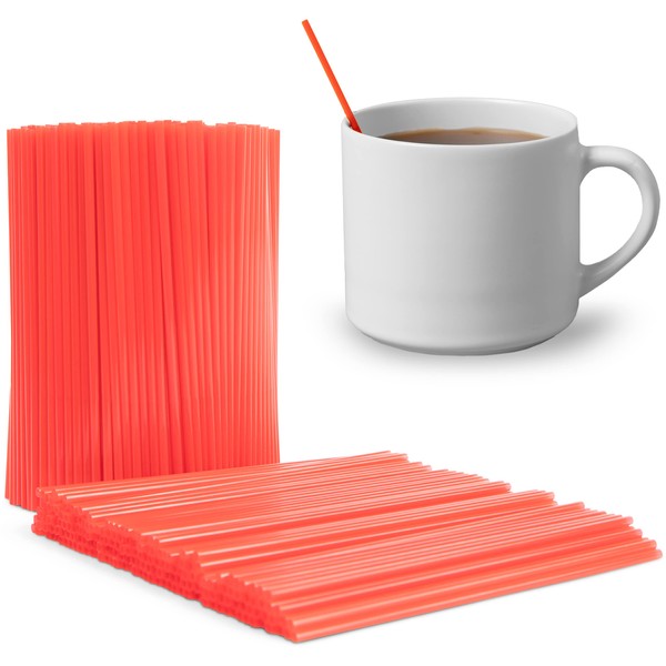 Prestee Plastic Coffee Stirrers, 2000ct, 5" - Plastic Coffee Straws, Coffee and Drink Stir Sticks, Cocktail Swizzle Sticks, Disposable Stir Sticks, Drinking Straws for Coffee & Cocktails (Red)