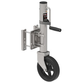TOWKING 8" Spoke Wheel Trailer Jack, 10" Vertical Movement, 1500 lbs, for RV, Boat, Trailer and More, Silver