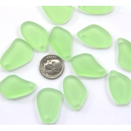 Free Form Flat Pendant Bead Mix, Peridot Green w/Matte Finish, 6 Pieces