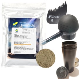 Hair Redo Hair Enhancement Powder, Large 3.5 - 4.1 oz (100 - 105 g), Refill, Thin Hair, Scalp, Hairline, Hair Foundation, Natural Plants, Unisex (Hair Redo + Refill Container + Applicator Pump +
