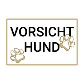 Caution Dog Sign 200 x 300 mm Weatherproof Sign Warning Dog Sign White