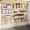 HQahnekme Kitchen Cabinet Organiser, Shelf Insert with Non-Slip Mat, Kitchen
