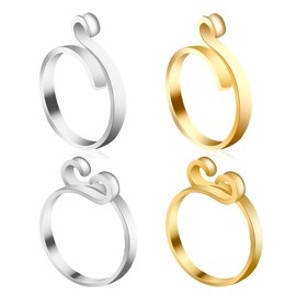 4Pcs Crochet Ring,Adjustable Knitting Crochet Loop Ring,Metal Open Yarn Guide Finger Holder,Crochet Ring for Finger for Faster Knitting,Knitting & Crochet Supplies for Mother Grandma Presents