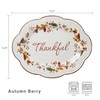 Pfaltzgraff Autumn Berry Small Oval Platter, 10.5 inches, Cream