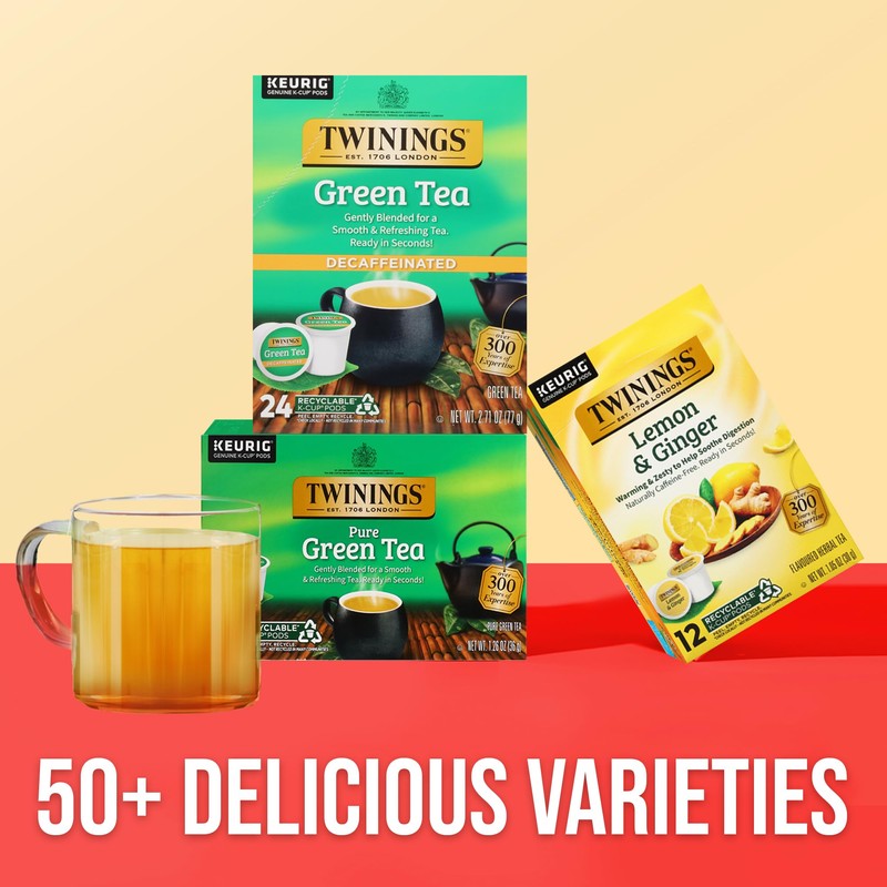Twinings Decaffeinated Green Tea K-Cup Pods for Keurig, 24 Count
