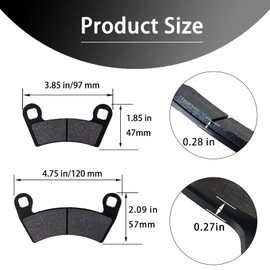 Brake Pads Front and Rear for Polaris Ranger XP 1000 2018-2023 General 1000 EPS 2016-2023 Ranger Crew XP 1000 2020-2023 RZR 4 900 2015-2018 RZR S4 1000 2019-2021