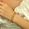 SKENUDY 18K Gold-Plated Chunky Chain Bracelets for Men and Women