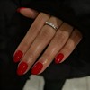 Red Press on Nails Short Oval Acrylic, Solid Color Medium