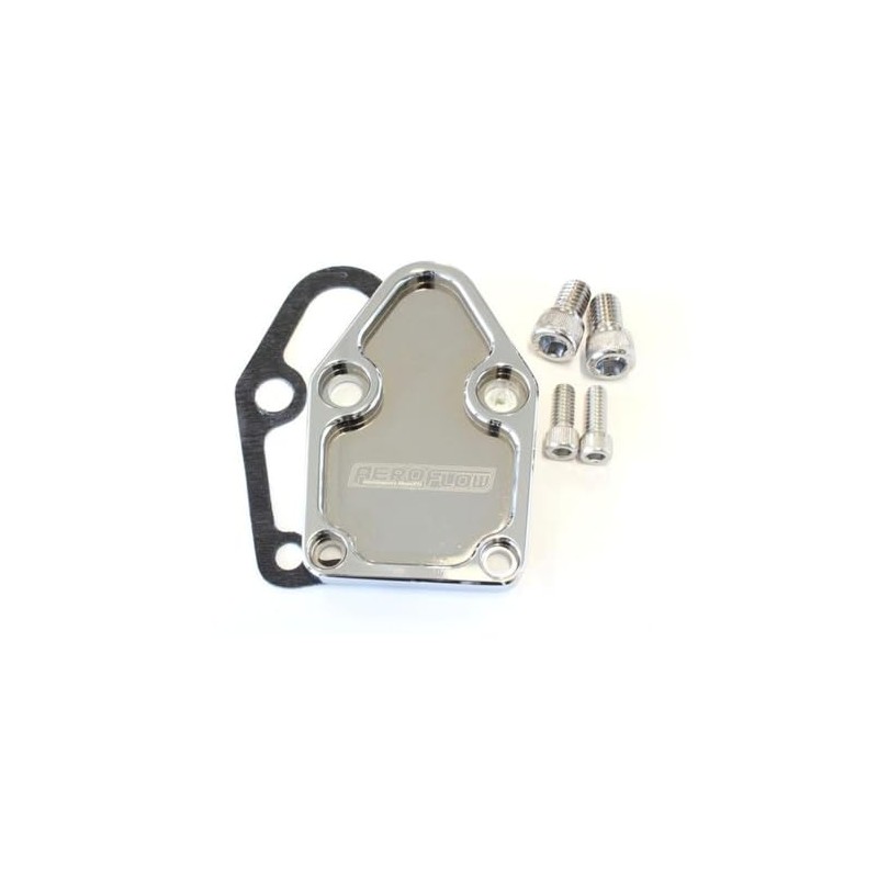 Aeroflow AF64-2028C Billet Fuel Pump Block Off Plate Chrome Suits