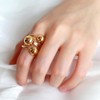 Layered Ball Statement Wrap Ring for Women Simple Chunky 14k