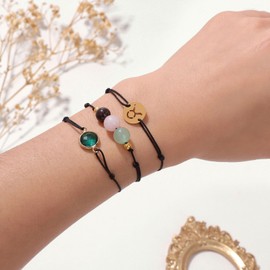 Risyfjew Taurus Bracelet for Women May Birthstone 8mm Natural Stone Bracelet Healing Crystals Jewelry Birthday Gift