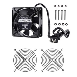 GUIANDJING 120mm x 38mm Cooling Fan 110V 120V Dual Ball Bearing High CFM Axial Fan 3000RPM with AC Plug and Aluminium Alloy Frame