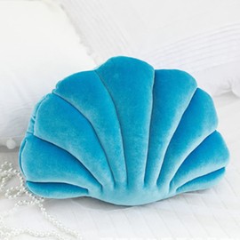 Shell Pillows,Seashell Shaped Accent Throw Pillows,Cute Clam Pillow for Sofa Bed Couch Chair Home Living Room Bedroom Office Cushion Floor Pillow (13 X 10 in) (Royal Blue)