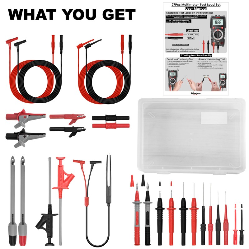 27PCS Multimeter Test Leads Kit,Professional and Upgraded Test Leads Set