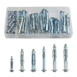 XINGYHENG 42Pcs Heavy Duty Zinc Plated Hollow Wall Drive Anchor Screw Kit with A Clean Plastic Case for Drywall Plaster and Tile