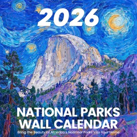 National Parks Calendar 2026 – Artistic Oil Painting Style Monthly Wall Calendar 12-Month Scenic Art Wall Calendar, 12" x 12", Perfect National Park Gifts (Starry 2026 A)