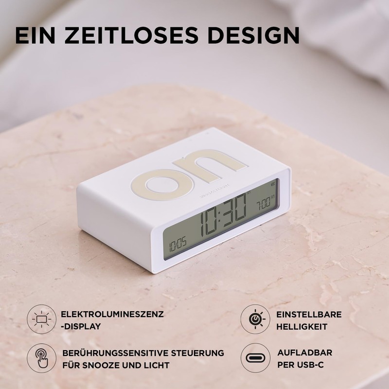 Lexon LR158O4 Digital Alarm Clock Flip Mini Orange