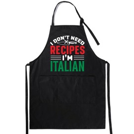 InnoBeta Italian Gifts for Men & Women, Funny Italian Apron with Pockets and Adjustable Neck Strap