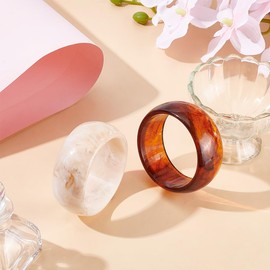 UNICRAFTALE 2Pcs 2 Colors Acrylic Resin Bangle Wide Retro Geometric Bracelets 6.7cm Vintage Wrap Bracelets Wrists Bracelet Fashion Cuff Bracelet for Women Jewelry