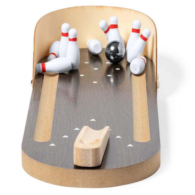 noTrash2003 Table bowling, mini bowling track, set with 10 pins,