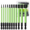 Hakkin 100 mm Hex Bits Set Long 11 Pieces Hex