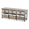 Baxton Studio Mabyn Light Gray Finished Wood 3-Drawer Storage Bench