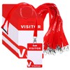 30 Pack Red Visitor Badge Lanyards Volunteer Lanyards Badge Holder