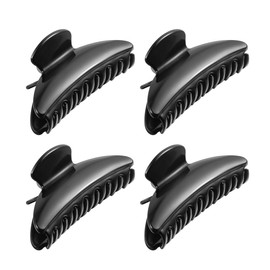 Frcolor Hair Claw Large Hair Clip Black Hair Accessories Tortoise Shell Claw Barrette Hair Ties Simple Set of 12 (Black)