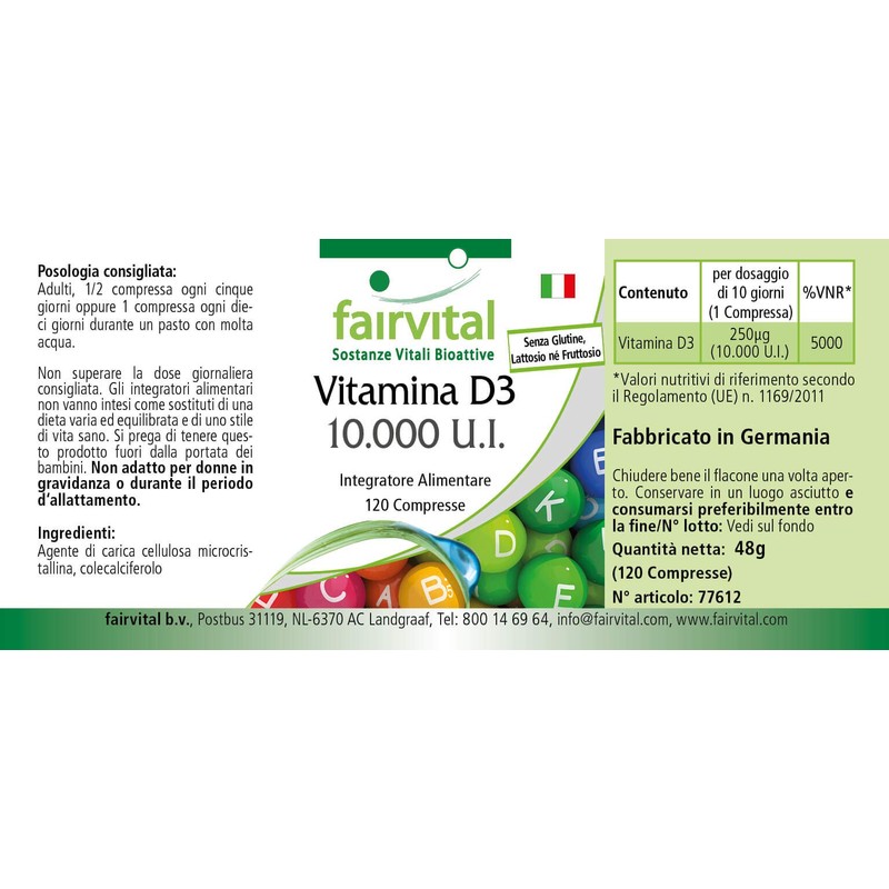 Fairvital Vitamin D3 10,000 IU Depot - High Dose -