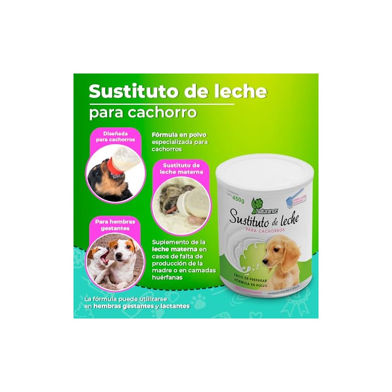 Naturance Sustituto de Leche para Perro Cachorro con Cuchara Medidora