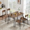 Vecelo 5 Piece Dining Table Set 4 Chairs Breakfast Wooden